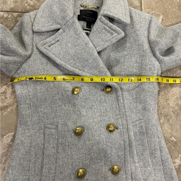 J.Crew Majesty‎ Peacot In Stadium Cloth F4923 sz 0 silver - Picture 16 of 16